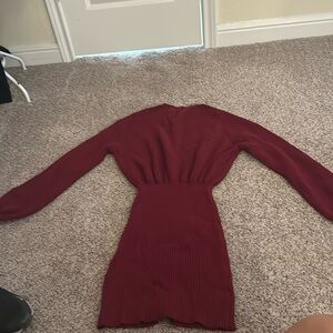 Dark red dress great for Thanksgiving worn once.